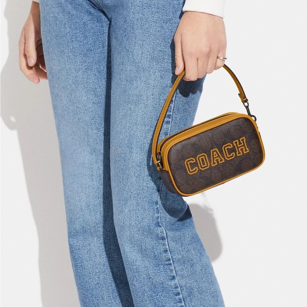 COACH Jamie Wristlet In Signature Canvas With Varsity Motif - Picture 2 of 16
